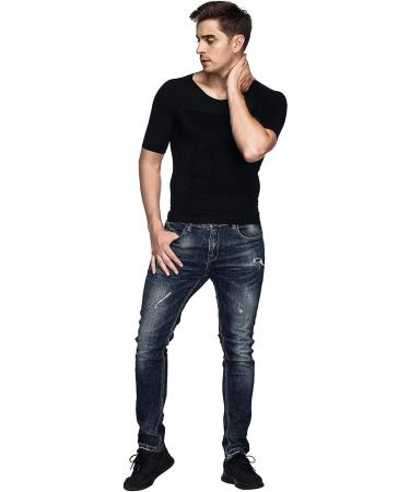 Odoland Men's Slimming Shirt 3-Pack - Thermal Compression Base Layer for Slim Muscle - White/Grey/Black, Large - Buy Online on GoSupps.com