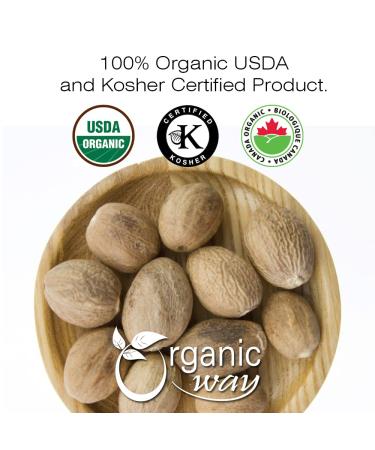 Organic Way Premium Quality Nutmeg Whole - Healthy Digestion, Non-GMO, Gluten Free, USDA Certified - 1 lb (16 oz) Pack from India - Buy Online on GoSupps.com