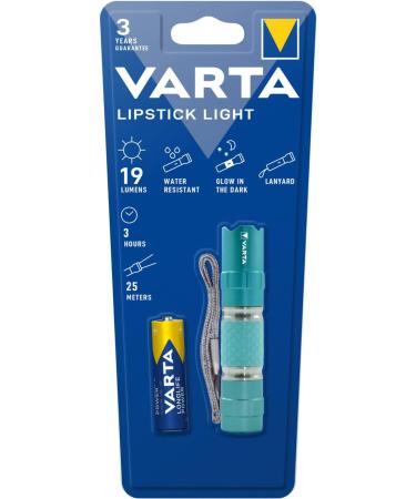Varta LED Flashlight with AA Battery - Turquoise Pocket Lamp Aluminum Housing Easy Grip Perfect for Dark Environments - Buy Online on GoSupps.com