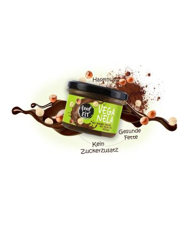 Feel Fit Veganela Salted Caramel & Cocoa-Hazelnut Spread Sugar-Free Palm Oil-Free Vegan 6 Pack (200g Each) - Healthy Indulgence for International Shipping - Buy Online on GoSupps.com