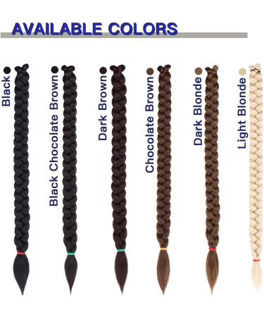 Leeven 30 Inch Braided Ponytail Extension Synthetic Natural Black Hair Piece 1B# - Pack of 1 - Buy Online on GoSupps.com