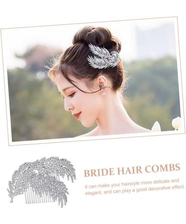 Angoily 1pc Wedding Hairpin Decorative Hair Combs Hair Clip for Wedding Silver Hair Clip Wedding Hair Comb Rhinestone Side Comb Bridal Hair Accessories Headgear Bride Rhinestone Fine - Buy Online on GoSupps.com