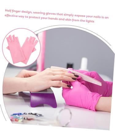 Beatifufu 1 Pair Nail Gloves Manicure Gloves Anti Uv Protection Gloves Nail Uv Gloves Uv Shield Gloves Sun Gloves Nail Molding Gel Uv Gloves for Manicure Pink Fingerless Nail Polish Spandex - Buy Online on GoSupps.com
