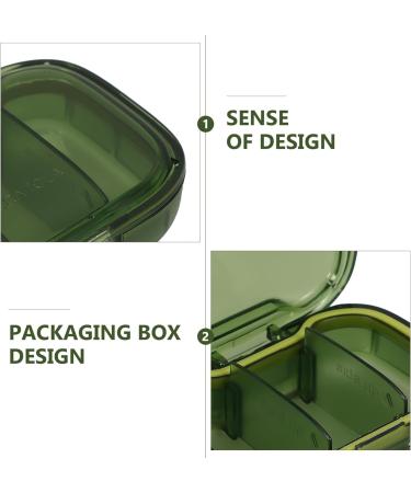 Healeved Travel Organizer Portable Case Medicine Dispenser 3 Compartments Small Case for Pocket Purse Daily Medicine Holder Container Green - Buy Online on GoSupps.com
