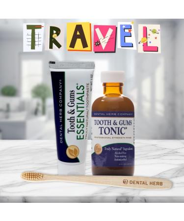 Dental Herb Company Tonic Mouthwash & Essentials Toothpaste Travel Kit - Natural Relief for Bad Breath Bleeding Gums & Irritated Gums - 2 oz Mouthrinse & 1 oz Toothpaste - Buy Online on GoSupps.com