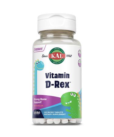 KAL Dinosaurs Vitamin D-Rex Watermelon 600 IU 120 Micro Tablets