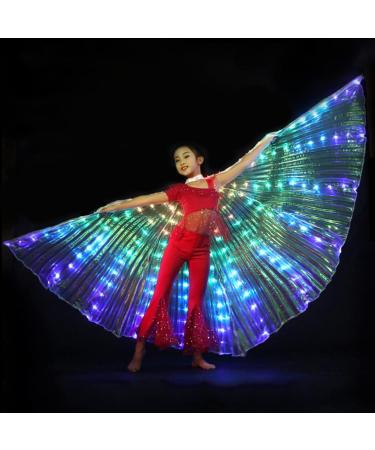EMVANV LED Belly Dance Wing for Child - Light Up Isis Wings with Telescopic Stick for Carnival and Stage Performances - Buy Online on GoSupps.com