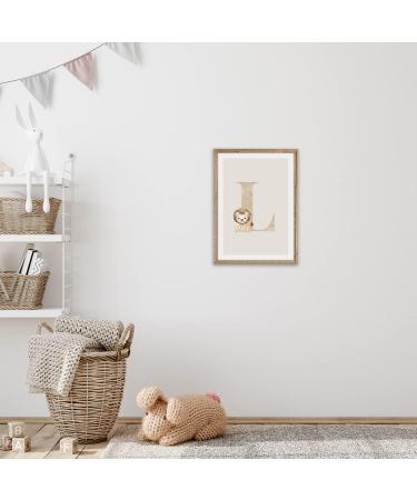 Meinbaby123 Letter Poster A4 for Kids | Baby Room Decor | Unique Gift Ideas for Birth | Initial L (Sweet Lion) - Buy Online on GoSupps.com