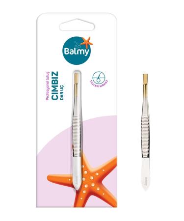 Balmy arrow ring tweezers tweezers wide head eyebrow tweezers for precise hair removal hair plug ripple handle lace gilded