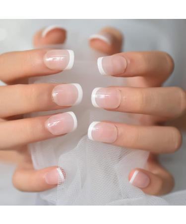 120pcs Child Fake Nails - Short Round Press On Nails - Kids French Style White Tips - Cute Christmas Party Show - 5 * 24pcs Packs - Buy Online on GoSupps.com