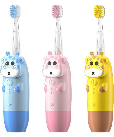 Children's Electric Toothbrush for Ages 2-12 | LED Light Smart Timer & Soft Brush Heads - Waterproof Pink Baby Toothbrush - Buy Online on GoSupps.com