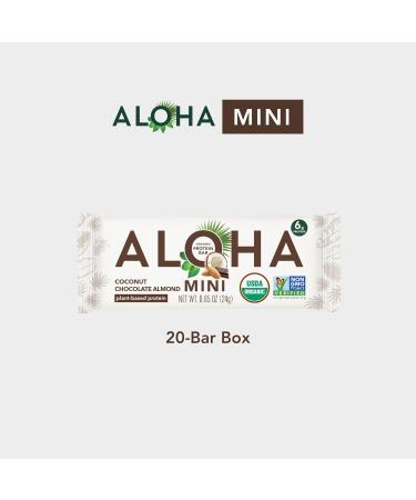 ALOHA Organic Plant Based Protein Bar MINIS |Coconut Chocolate Almond | 20 Count 24g Bars | Vegan Low Sugar Gluten Free Paleo Low Carb Non-GMO Stevia Free Soy Free No Sugar Alcohols - Buy Online on GoSupps.com