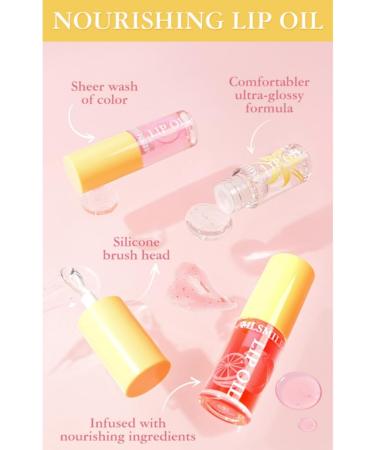 Moisturizing Lip Care Kit - 4 Colors Fruit Flavored Clear Lip Gloss for Dry Lips - Hydrating - Plumping - Long Lasting - Nourishing - Lip Gloss - Gift - Buy Online on GoSupps.com