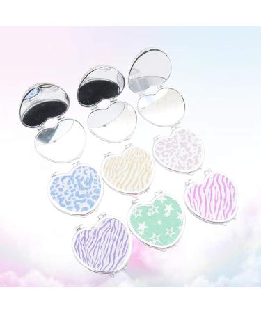 Minkissy Portable Heart Pocket Mirror - Foldable Double-Sided Steel Cosmetic Mirror for Girls & Women (Random Color) - Buy Online on GoSupps.com