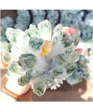 Crystal Hole 500-600g Hot Green Ghost Quartz Crystal Cluster Stones Specimen for Home Decoration Fengshui Freeform Crystal Hole - Buy Online on GoSupps.com