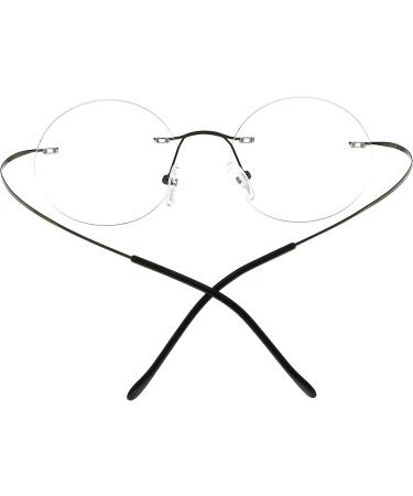Eyekepper Titanium Rimless Round Reading Glasses - Gunmetal 2.75x Circle Readers for Men & Women - International Shipping Available - Buy Online on GoSupps.com