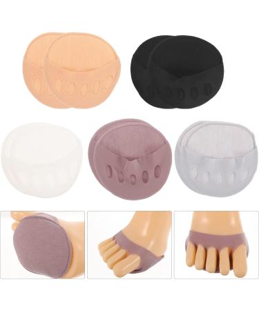 Buy COHEALI 5 Pairs Invisible Five Toe Socks - Forefoot Pads & Cushions for Women | Low Cut Cotton High Heel Liner Socks - Buy Online on GoSupps.com