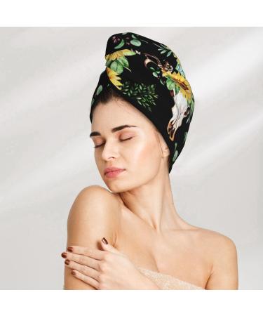 Sunflower Skull Boho Microfiber Hair Towel - Soft Absorbent Quick Dry Wrap for Long Curly & Thick Hair - Buy Online on GoSupps.com
