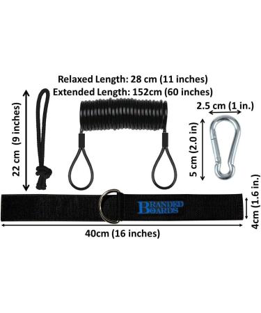Branded Boards Safety Leash | Heavy Duty Wrist/Ankle Cuff | Carabiner | Paracord Loop | 2-pack for Boogie, Snow, Surf Boards, SUP, Ski Scooters, Snowskates, Sleds, Dog Lanyard - Buy Online on GoSupps.com