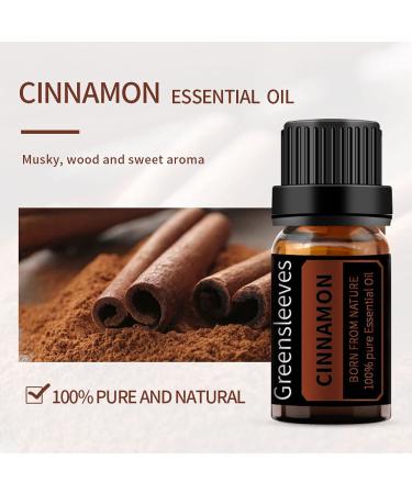 GREENSLEEVES Cinnamon Essential Oil, 10ml Pure Plant-Based Fragrance Oil for Aromatherapy, Essential Oils for Diffuser, Air Freshener, Massage, Bath Bomb, Scented Candle Soap Making - Buy Online on GoSupps.com