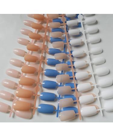 240pc Medium Square Press on Nails - Pink, White, Black, Nude | False Fake Nails for Women & Girls - Acrylic Nail Art Tips in 10 Colors - Buy Online on GoSupps.com