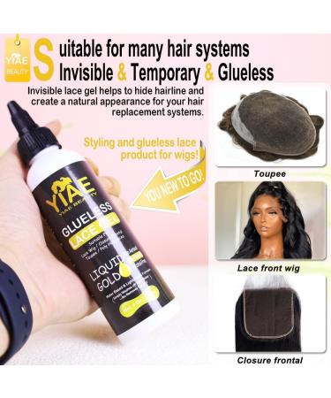 YIAE Glueless Lace Gel Complement & Alternative to Wig Glue Temporary Hold For Lace Wigs and Hair Systems and Styling Agent For Baby Hairs Skin-Friendly & Alcohol Free & Water Based Formula-113ml - Buy Online on GoSupps.com