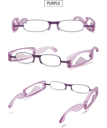 Vevesmundo Foldable Reading Glasses - Compact Anti-Blue Light Glasses for Men & Women - Purple 2.0X - Portable & Stylish - Buy Online on GoSupps.com