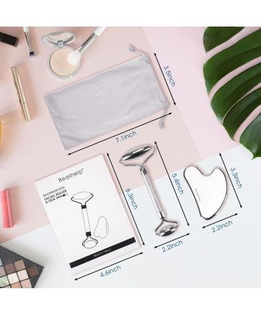 Stainless Steel Face Roller & Gua Sha Tool | Anti-Aging Skin Care for Puffiness & Wrinkles - Buy Online on GoSupps.com