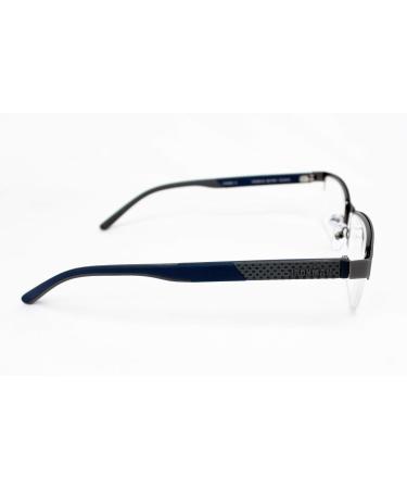 FosterGrant Ironman IronFlex IM1001 Men's Semi-Rimless Reading Glasses in Blue - 1.25 Magnification | International Shipping Available - Buy Online on GoSupps.com