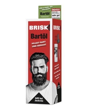 Brisk Beard Oil for Men - 2 x 50ml | Tea Tree Oil Beard Care | Non-Greasy Softens Beard & Nourishes Skin - Buy Online on GoSupps.com