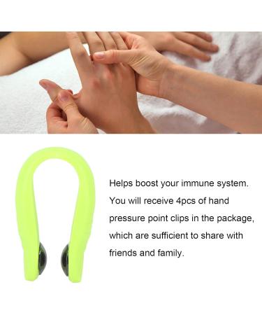 Hand Pressure Point Clip - 4 Pack Acupressure Clips for Stress Relief & Relaxation with Magnet (Green) - Portable Wellness Solution - Buy Online on GoSupps.com