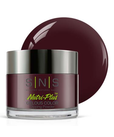SNS Nail Dip Powder Gelous Color Dipping Powder - Prom Dress (Wine Purple Brown/Maroon Cream) - Long-Lasting Dip Nail Color Lasts 14 Days - Low-Odor & No UV Lamp Required - 1oz
