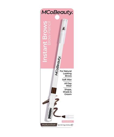 MCoBeauty Instant Brows Pencil - Pigmented Shaping Brow Tool for Sparse Brows - Long-Lasting Wax Formula - Light-Medium - 0.05 oz Medium to Dark - Buy Online on GoSupps.com