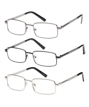 Reading Glasses 3X Stainless Flex Readers Mens 2.0 x