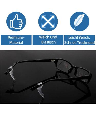 Zmdecqna Glasses Holder - 12 Silicone Anti-Slip Ear Pads for Glasses & Sunglasses - Soft Comfortable Protection (Black Transparent Brown) - Buy Online on GoSupps.com