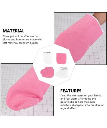 FOMIYES 10 Sets Leather Horn Boots Foot Spa Sock Nail Tools Manicure Tools Paraffin Foot Pedicure Remover Spa Skin Care Gloves Nursing Spa Tool Work Polyester Lining Hand Hot Wax - Buy Online on GoSupps.com