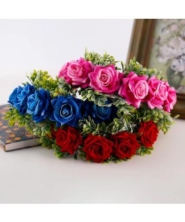 Minkissy Christmas Flower Headband - Red Artificial Rose Hair Wreath for Weddings & Festive Celebrations - Buy Online on GoSupps.com
