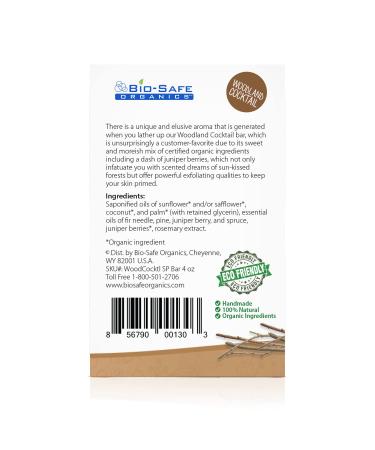 Organic Woodland Cocktail Soap | Handmade Exfoliating Shampoo Bar | 100% Natural No GMO & SLS | Refresh & Rejuvenate | Woodsy Scent | Bio-Safe Organics 4 oz - Buy Online on GoSupps.com