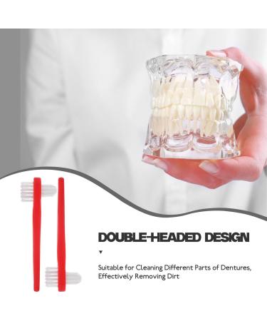 Minkissy 4-Piece Dual Head Toothbrush Set | Hard Prosthesis Cleaning Brushes for Dentures | Effective Denture Care & Oral Hygiene - Buy Online on GoSupps.com