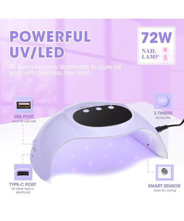 Gellen Gel Nail Polish Kit with UV Light, Nail Drill & 24 Colors Christmas Gel Polish - 72W Nail Dryer & Professional Nail Art Decorations - Manicure Tools for Home/Salon DIY Set - Buy Online on GoSupps.com