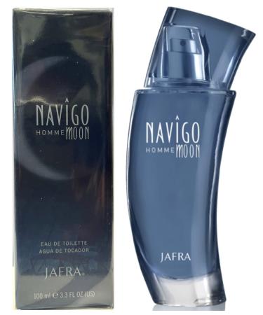 Jafra Navigo Moon EAU de Toilette 3.3 Fl.oz Sweeps you up in sensual spontaneity with romantic notes of cardamom and bergamot 3.3 Fl Oz (Pack of 1)