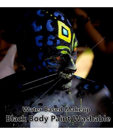 Go Ho Makeup Liquid Body Paint 2.1 oz - Black Water Based Face & Body Paint for Special FX, Cosplay, Halloween - Buy Online on GoSupps.com