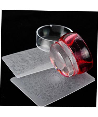 minkissy Tools Set manicure kit nail stamping plate nail art stamping tool nail art stamper manicure tools clear nail polish mold kit transparent nail polish nail tools seal Art 3*3*2cm Red - Buy Online on GoSupps.com