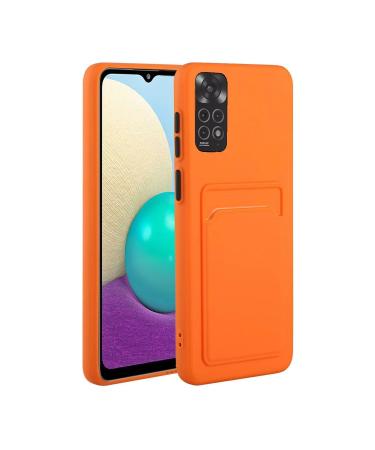 Tivenfezk Nadoli Silicone case for Xiaomi Redmi Note 11 Pro Ultra thin shockproof scratch -resistant Wallet soft TPU protective cover mobile phone case with credit card holder xiaomi redmi note 11 pro orange