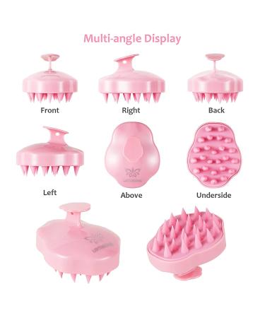 Silicone Hair Scalp Massager Shampoo Brush - For All Hair Types - Pink - Buy Online on GoSupps.com