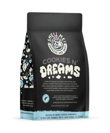 Bones Coffee Company Cookies 'N Dreams 12 oz Ground Coffee - Cookie & Creams Flavor | Medium Roast Arabica Beans | Flavored Coffee Gift - Buy Online on GoSupps.com