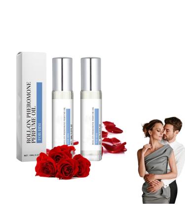 Valentine's Day Sale Rose Perfume Oil - Rose Perfume for Men Roll on Perfume Oil Long Lasting Phero Attraction Perfume (2PCS)