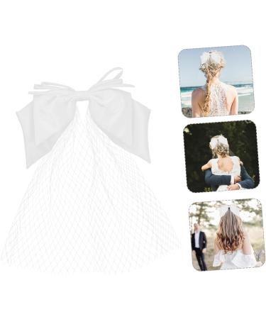 minkissy 1pc Small Bow Veil Kids Hair Accessories for Girls Tiaras for Girls Wedding Hair Bow Veils for Brides Baby Hair Bows Pearl Headpiece Hair Supply Orchid Child Cloth Bow Tie - Buy Online on GoSupps.com