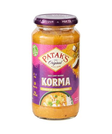 Patak's Korma Sauce – Indian Coconut, Cumin and Coriander Curry Sauce – Ready to Use – Family Size – 450g
