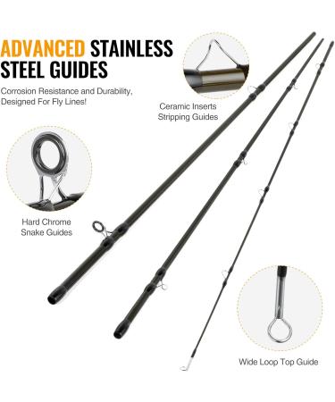 Buy Pop Location Flyfish Rod & Roll Combo Starter Kit - 4-Piece Ultra-Light Graphite Fly Rod with Carry Bag Perfect for 5/6# Fishing - Buy Online on GoSupps.com